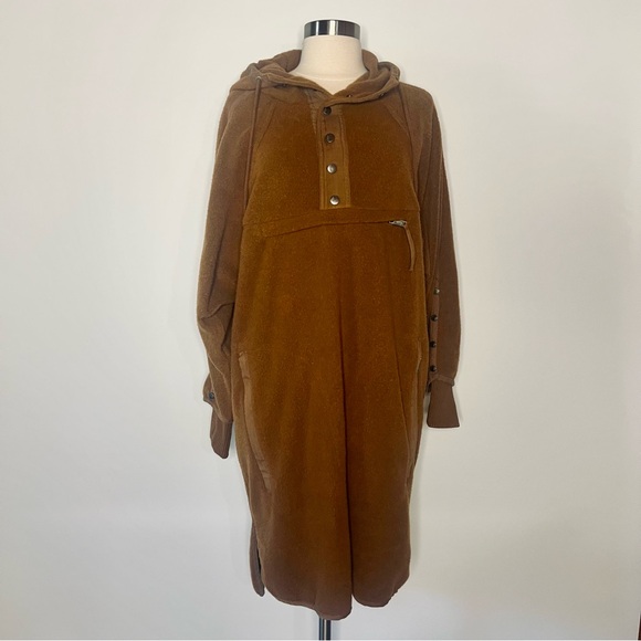 FP Movement Brown Midi Pullover Coat